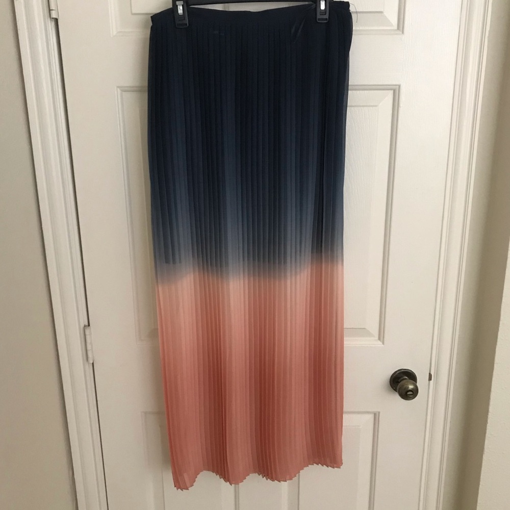 NWOT Cynthia Rowley Maxi Navy & Peach Ombré Skirt